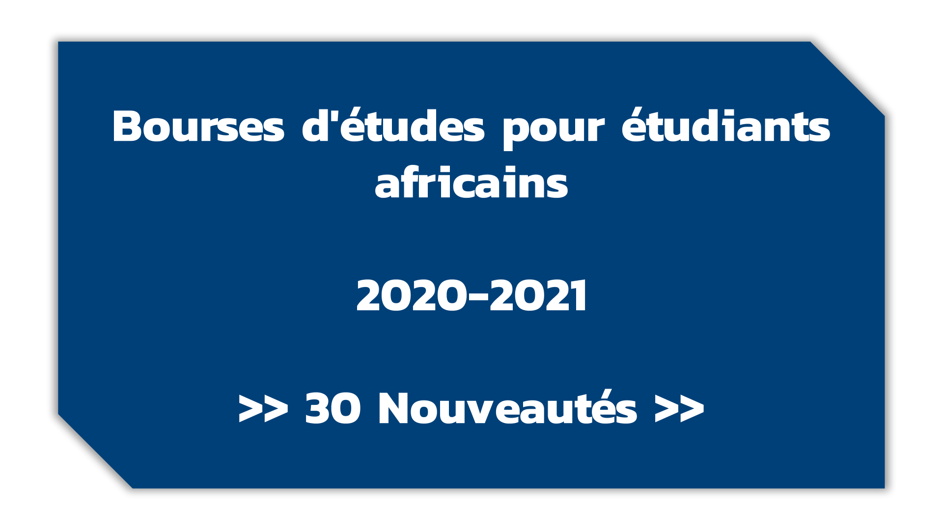 Bourses d'études pour étudiants africains 2020-2021 !! 30 