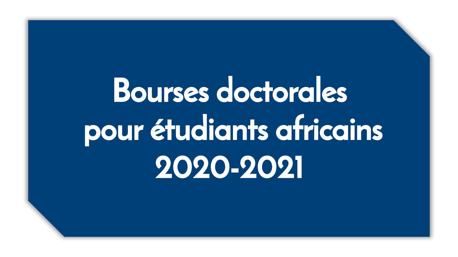 Bourses doctorales pour étudiants africains 2020-2021 