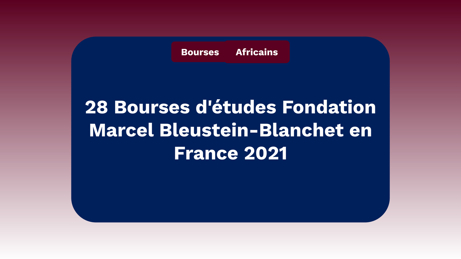 Bourses d'études Fondation Marcel Bleustein-Blanchet