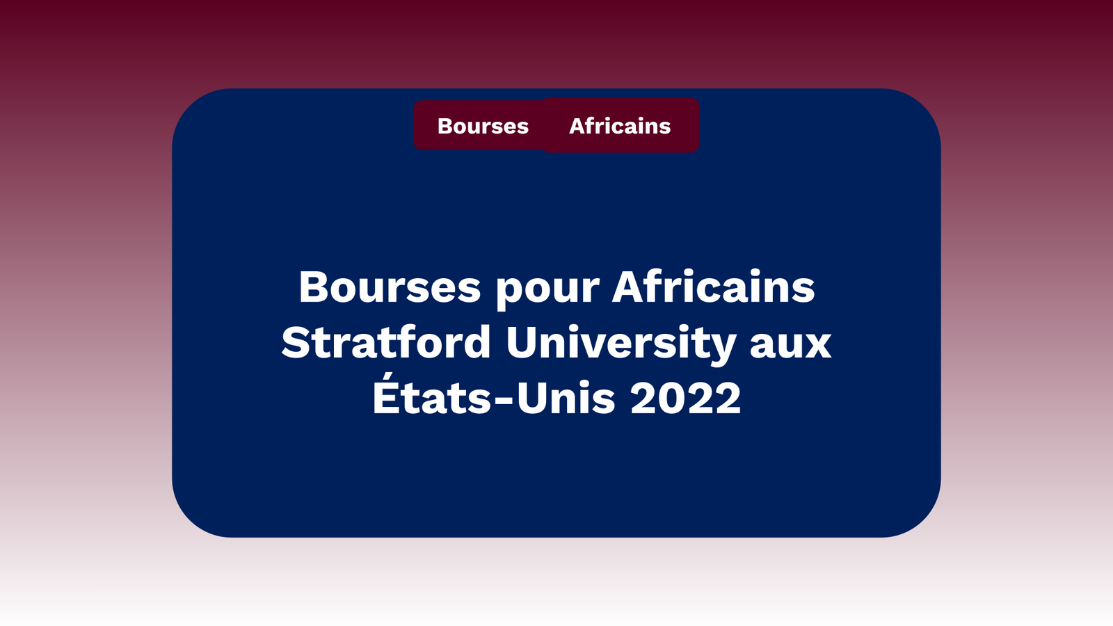 Bourses pour Africains Stratford University