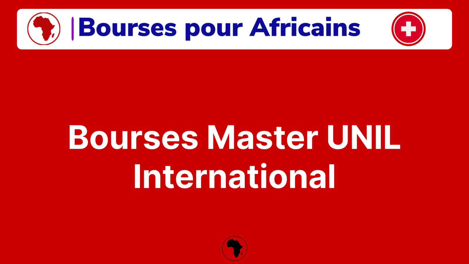 Bourses Master UNIL International