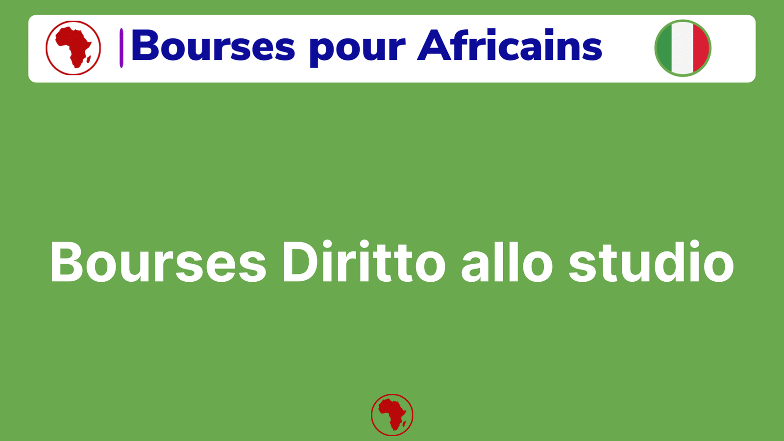 Bourses Diritto allo studio