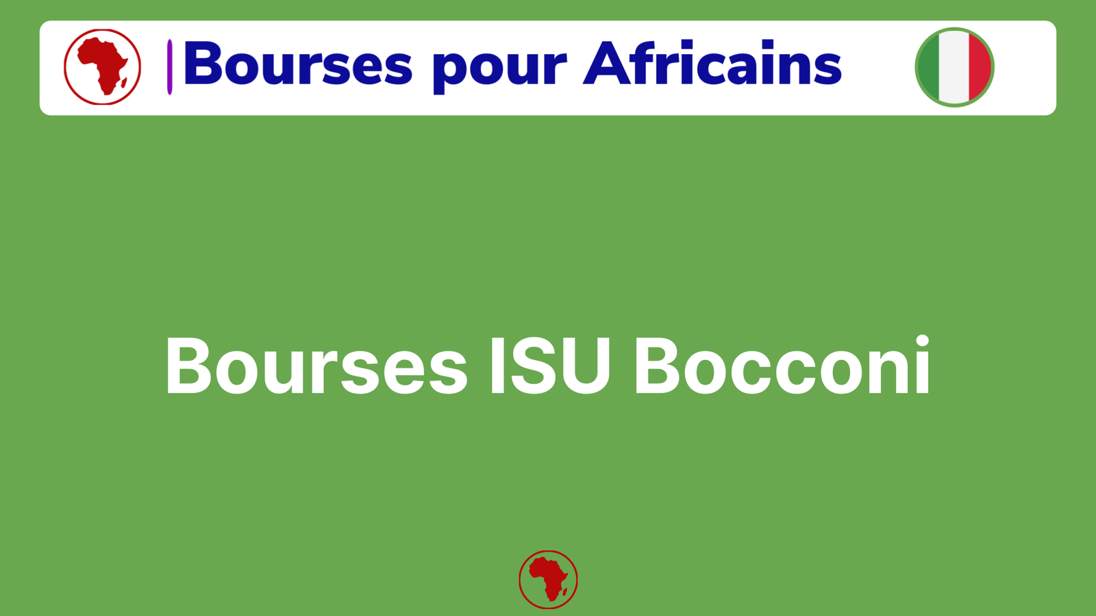 Bourses ISU Bocconi