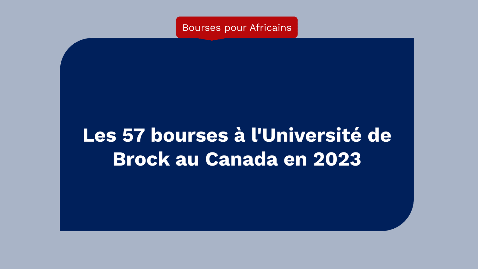 Bourses à l'Université de Brock