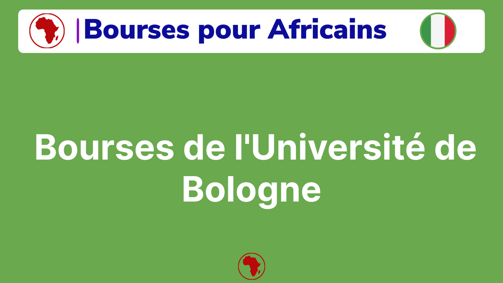Bourses de l'Université de Bologne