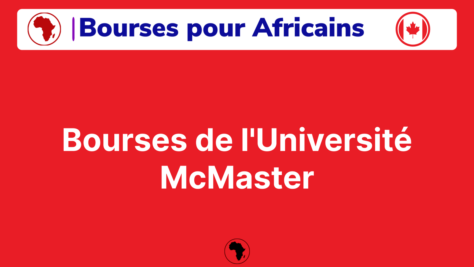 Bourses de l'Université McMaster